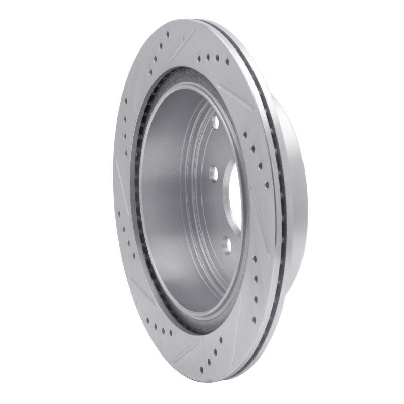 Infiniti FX45 Brake Rotor (1) - Rear Right - R1 Concepts - Drilled & Slotted - Silver - `03-`24